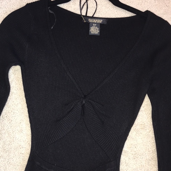 Knit ribbed dress with cut out - Picture 2 of 4